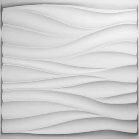 Ekena Millwork Ripple EnduraWall Decorative 3D Wall Panel, White, 19 5/8"W x 19 5/8"H WP20X20RPWH